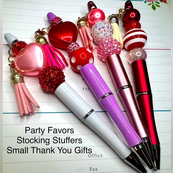 Writing Pens Set of 4 Custom pink, purple,red and white Office Home Teacher - Picture 1 of 2